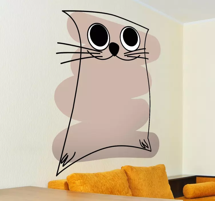 Kids Cat Stroke Wall Sticker - TenStickers