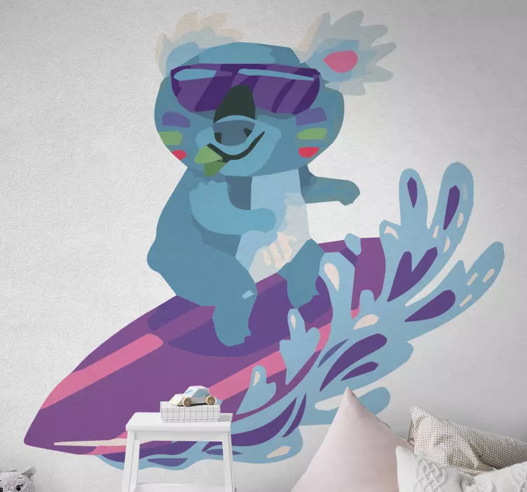 Koala Surfing wild animal decal - TenStickers