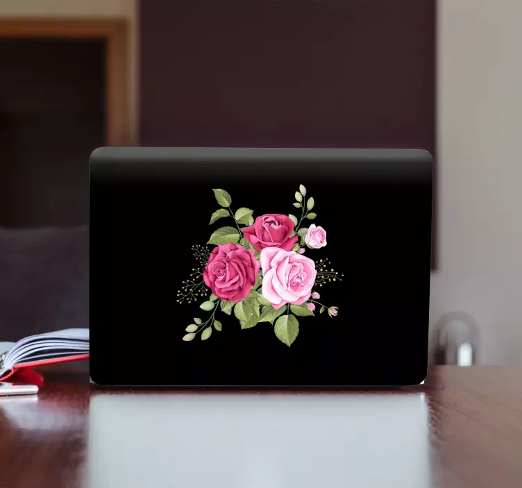 Laptop skin rose flower composition - TenStickers