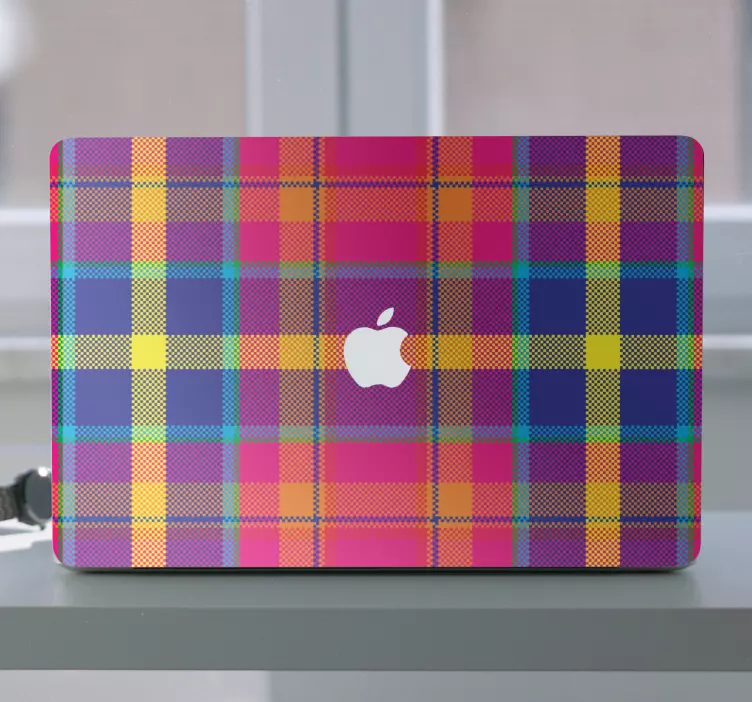 Laptop skin vivid plaid design - TenStickers