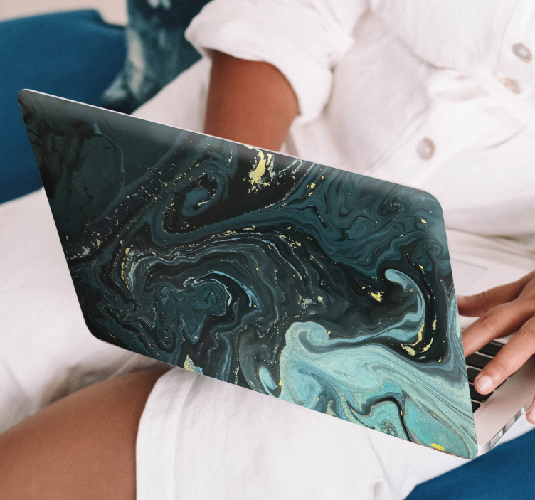 Laptop skin with flowing whirl design - TenStickers