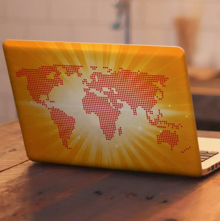 Laptop skin world map dots design - TenStickers