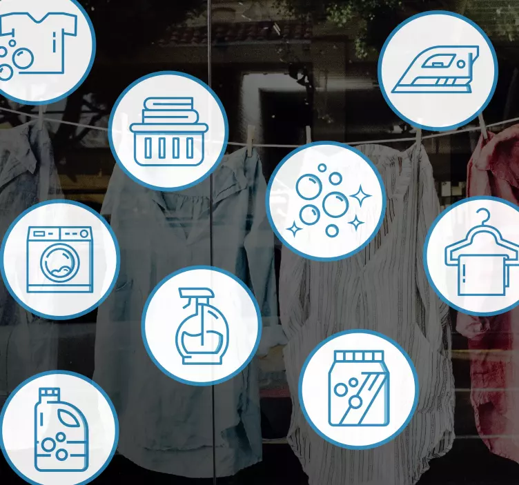 Laundry products Shop Window Sticker - TenStickers