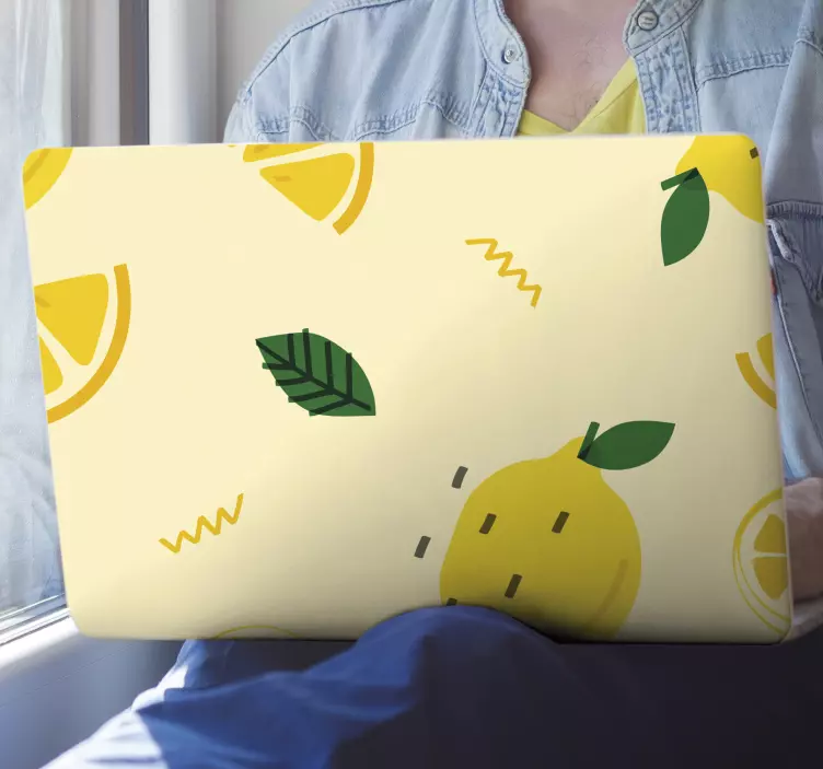 Lemon Pattern Print laptop skin - TenStickers