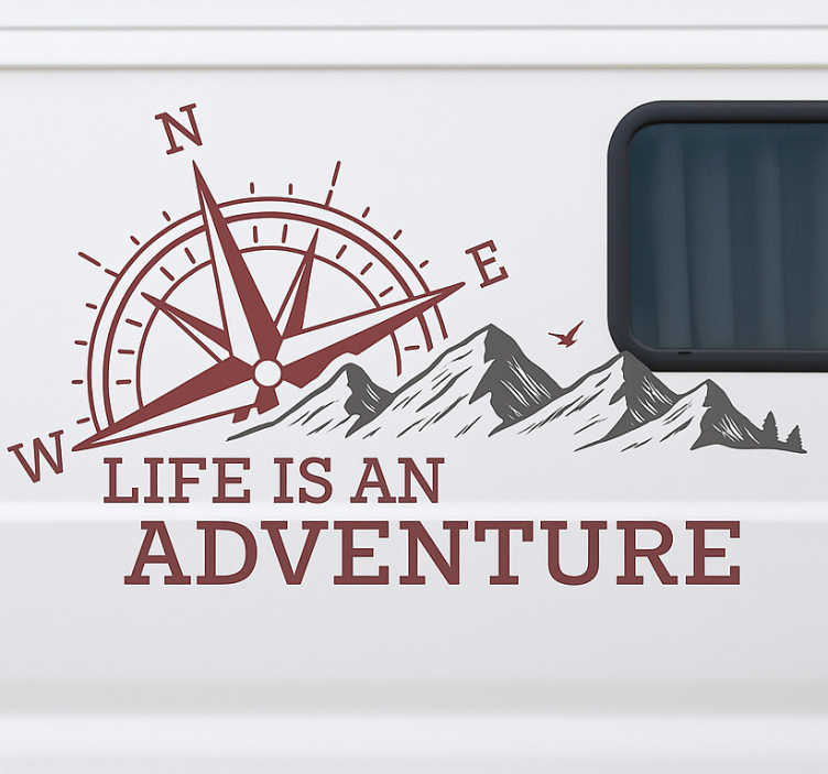 "Life is an Adventure " caravan decal - TenStickers