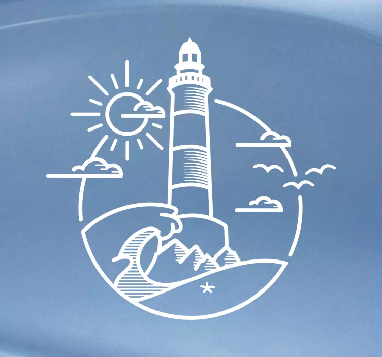 Lighthouse illustration caravan decal - TenStickers