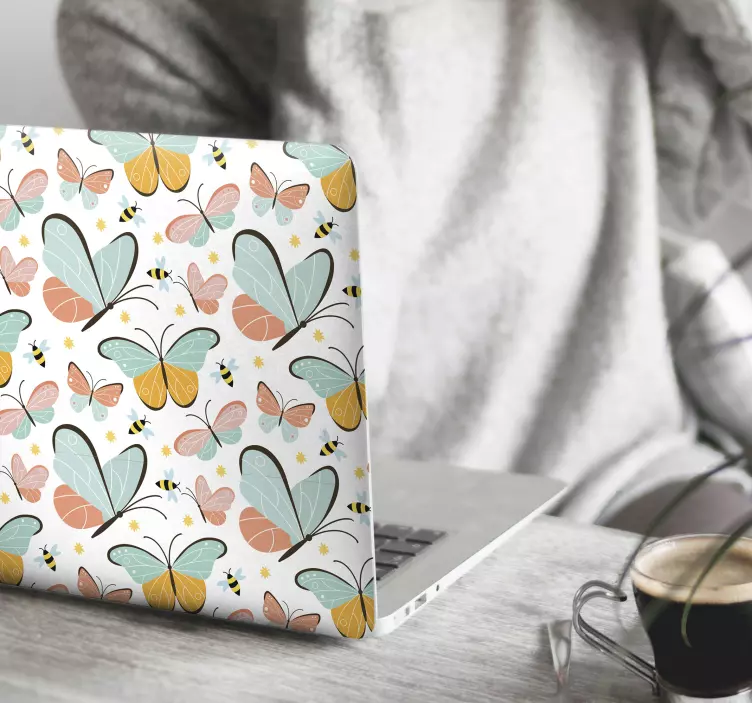 Lively Butterfly Emblem laptop skin - TenStickers