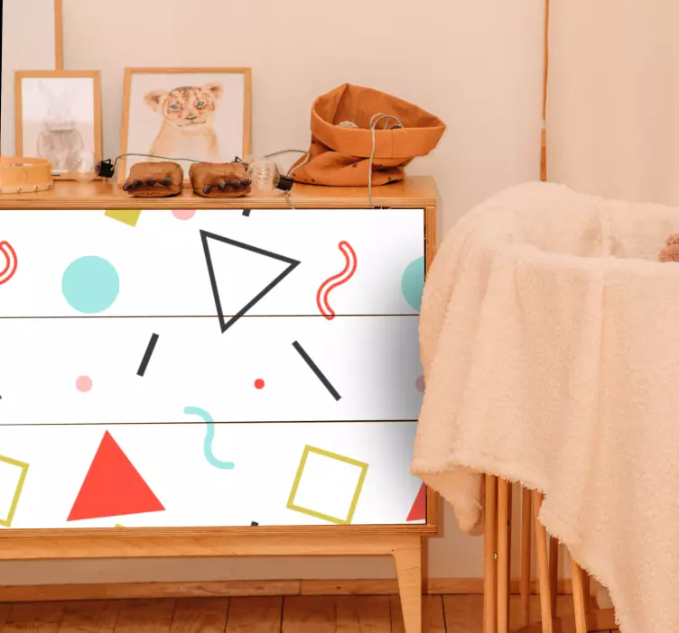 Lively Geometric Elements decoration wall sticker - TenStickers