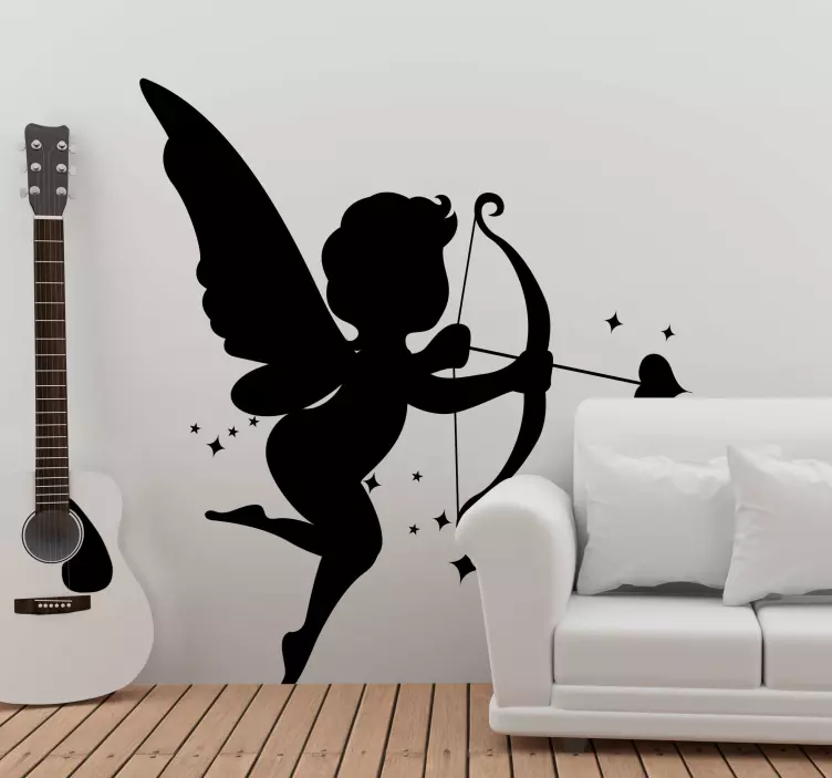 Location sticker charming cupid silhouette - TenStickers