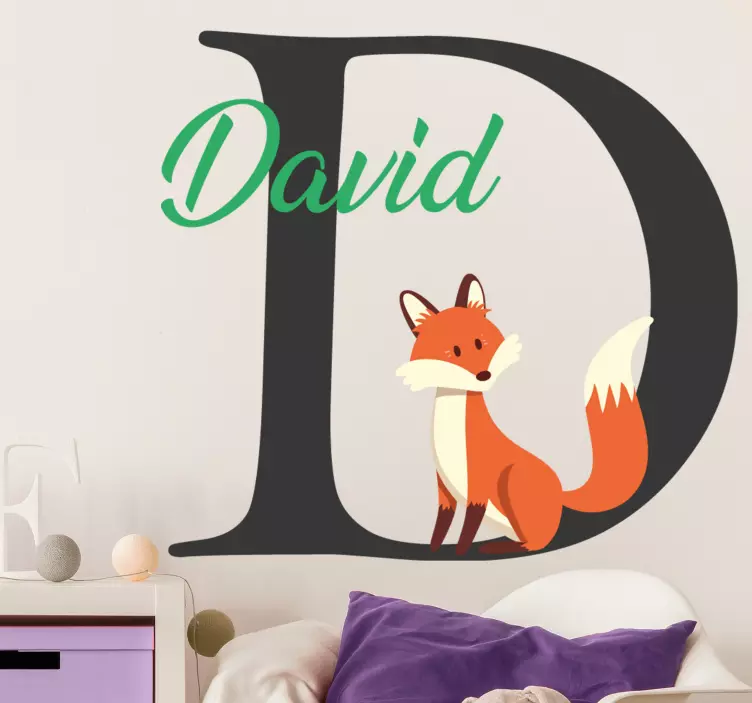 Location sticker personalized fox letter - TenStickers