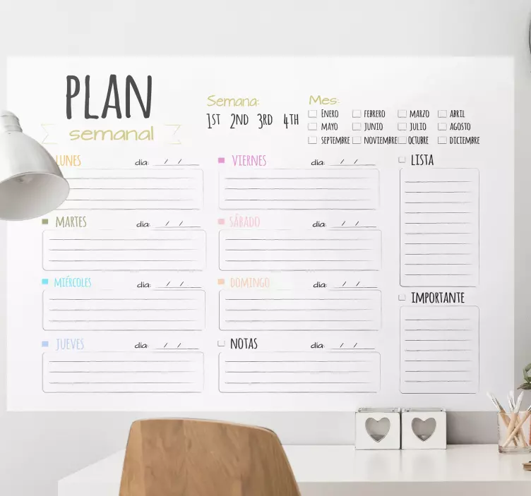 Location sticker weekly planner chart - TenStickers