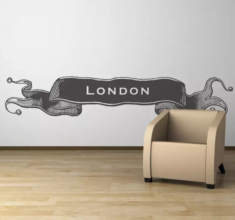 London Vintage Ornamental Sign Decal - TenStickers