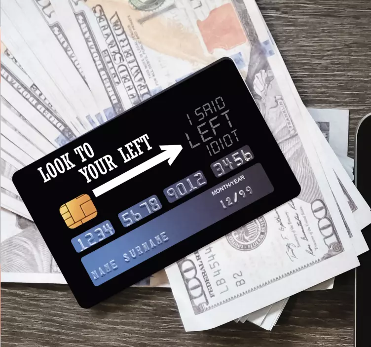 look at your left card sticker - TenStickers