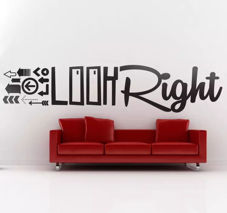Look Right Wall Text Sticker - TenStickers