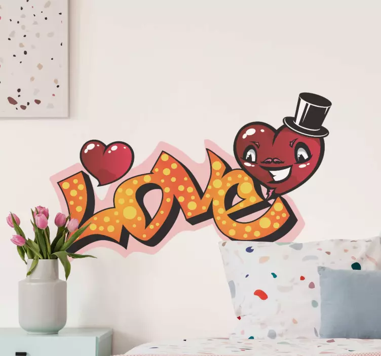 Love graffiti bubble urban sticker - TenStickers