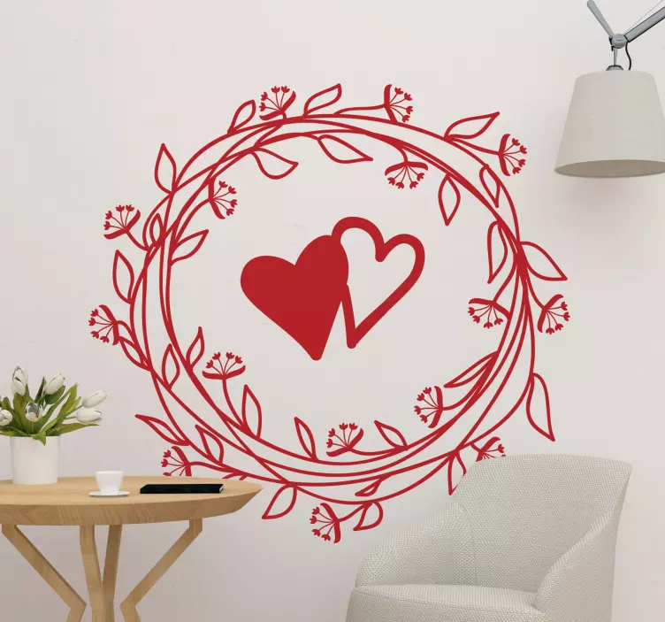 Love sticker hearts in circle - TenStickers