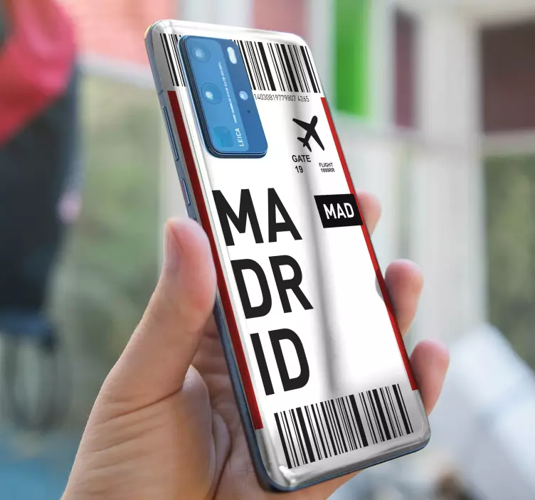 Madrid airport pass huawei sticker - TenStickers
