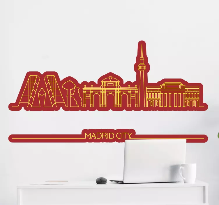 Madrid city skyline city wall sticker - TenStickers