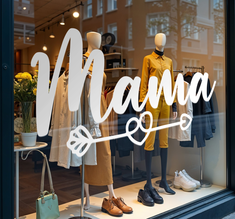 Mama love shop window sticker - TenStickers