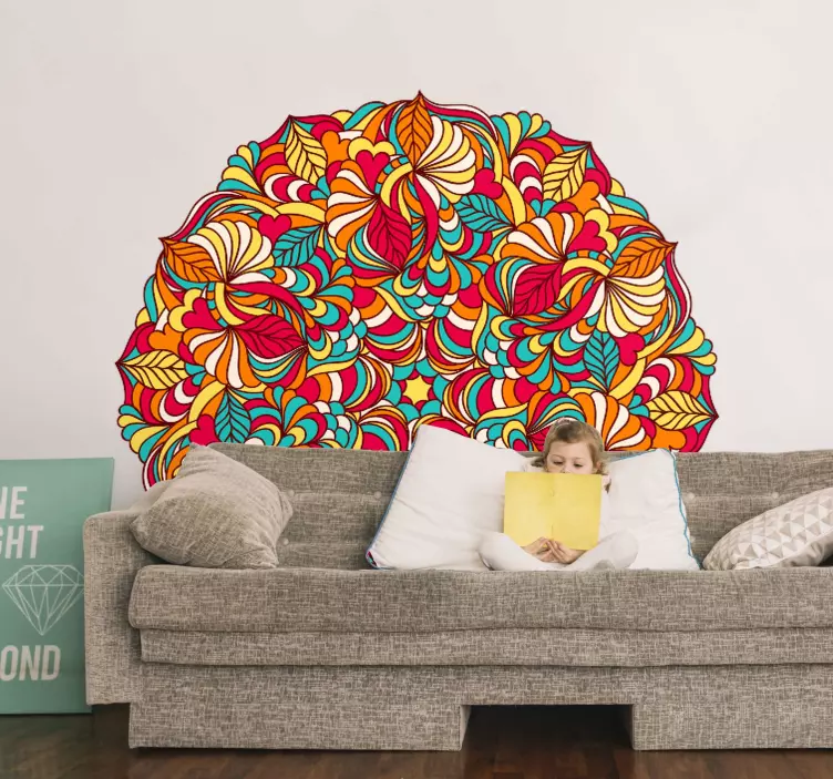 Mandala flower effect floral wall sticker - TenStickers