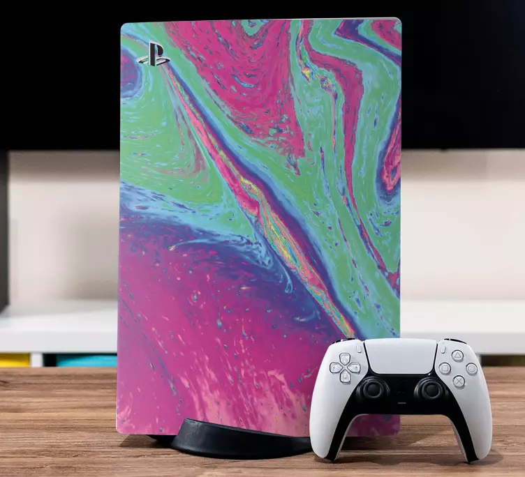 Marble rainbow PS5 sticker - TenStickers