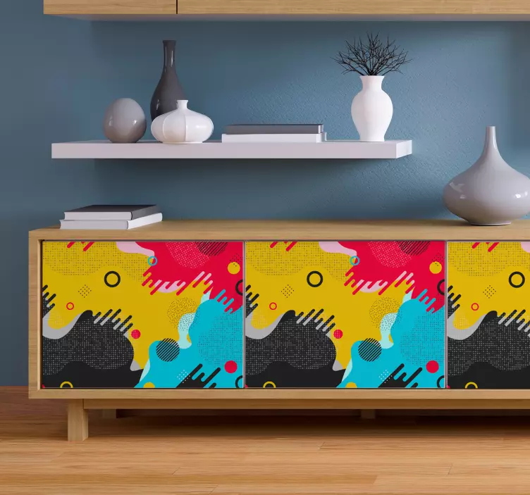 Memphis style pattern furniture sticker - TenStickers