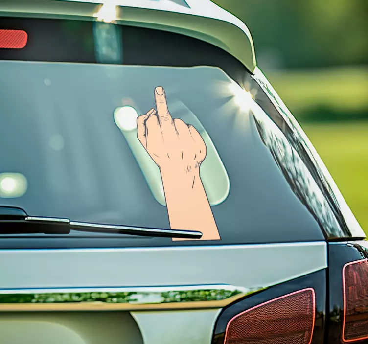 Middle finger car window sticker - TenStickers