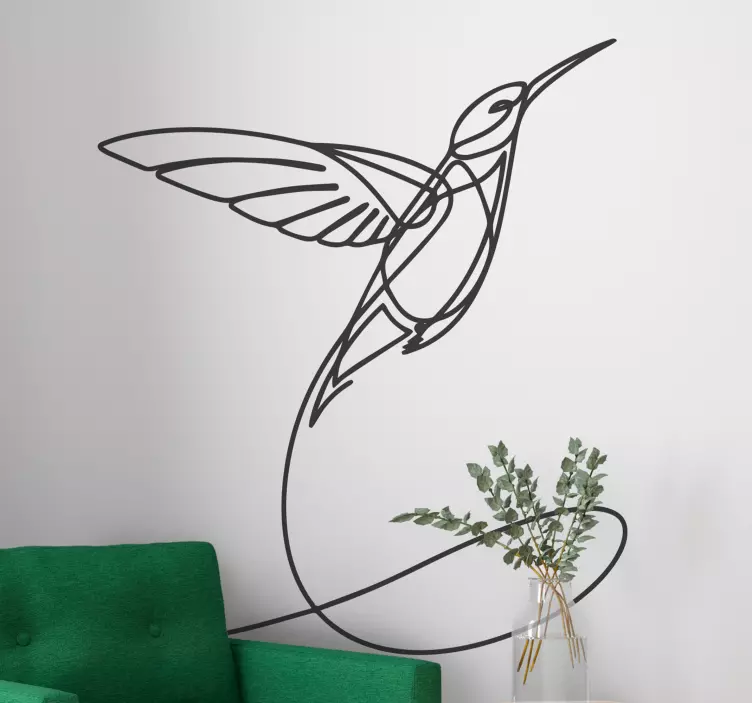 Minimalist Hummingbird bird wall sticker - TenStickers
