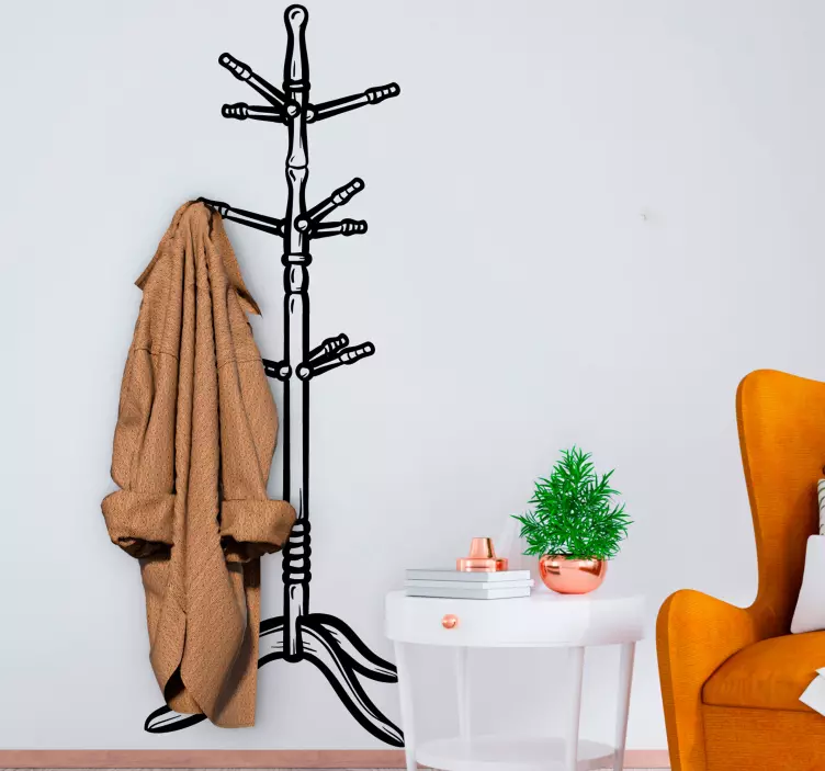 Minimalist monochrome coat hanger sticker - TenStickers
