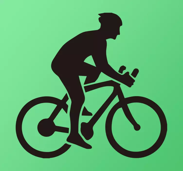 Monochrome Cyclist Wall Sticker - TenStickers