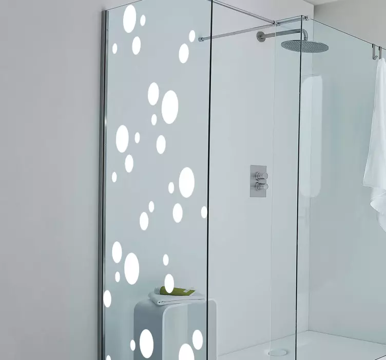 Abstract bubbles shower screen decal - TenStickers