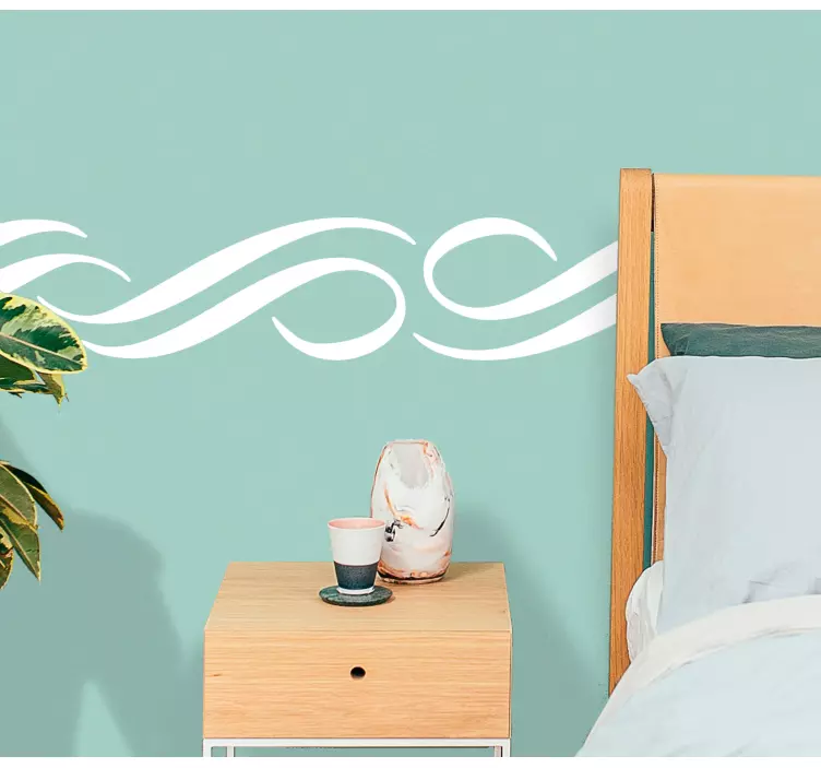 Monocolor arabesques pattern border  decal - TenStickers