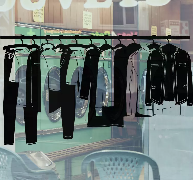 Monocolor clothes hanging shop window sticker - TenStickers