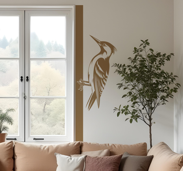 Monocolour woodpecker wall decal - TenStickers