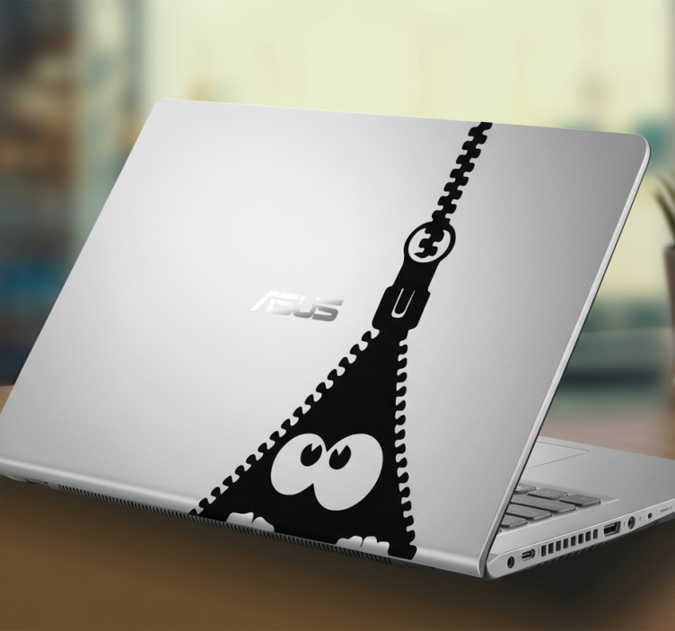 Monster zipper laptop sticker - TenStickers