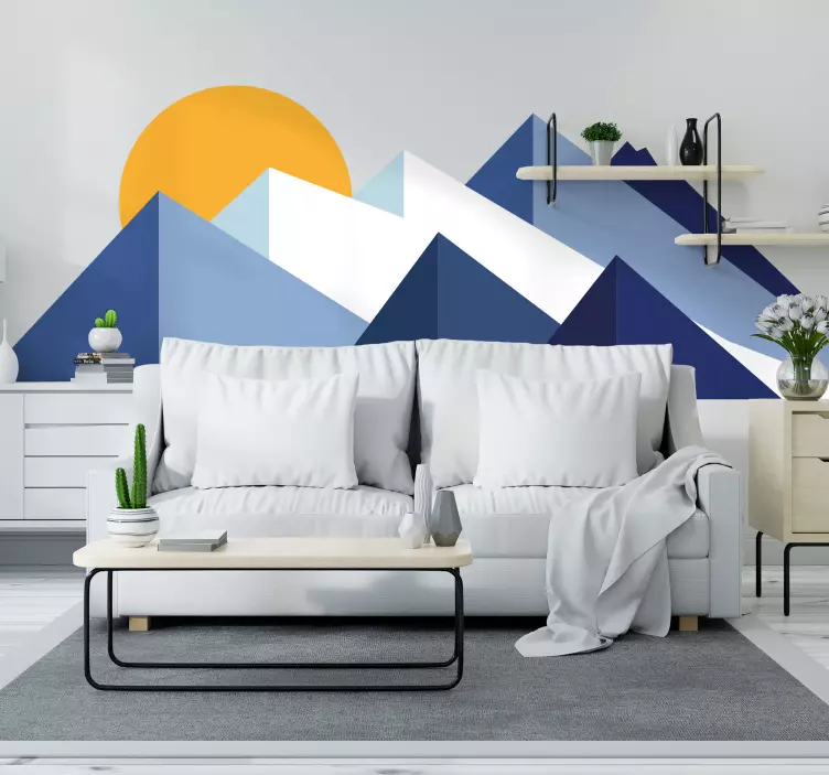 Mont-Blanc géométrique living room wall sticker - TenStickers