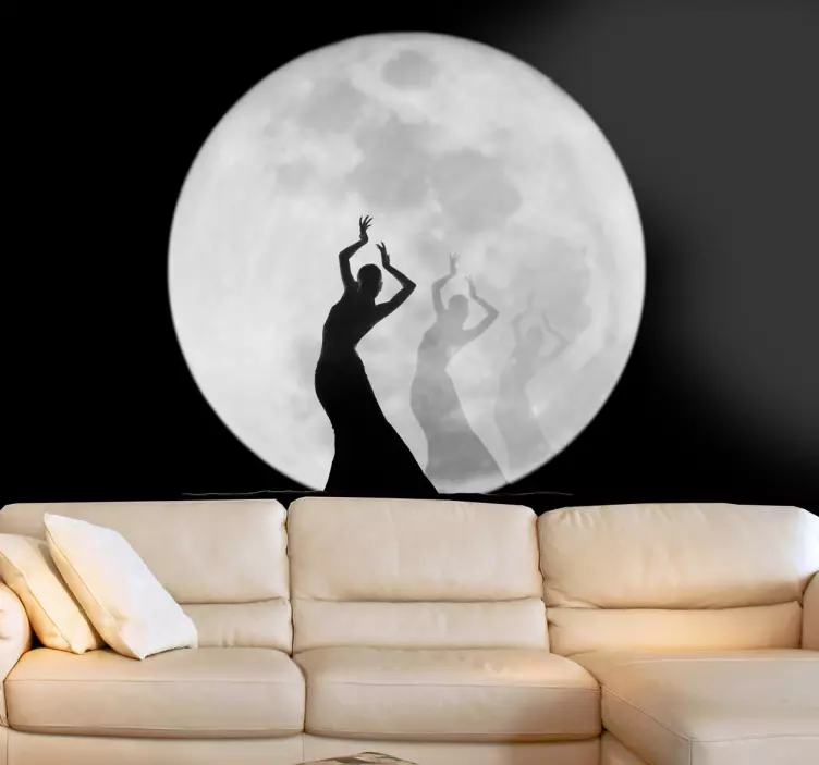 Moon Dance Illustration Wall Mural - TenStickers
