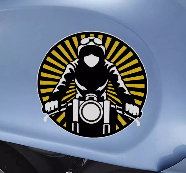 Motocyclist vintage motorbike sticker - TenStickers
