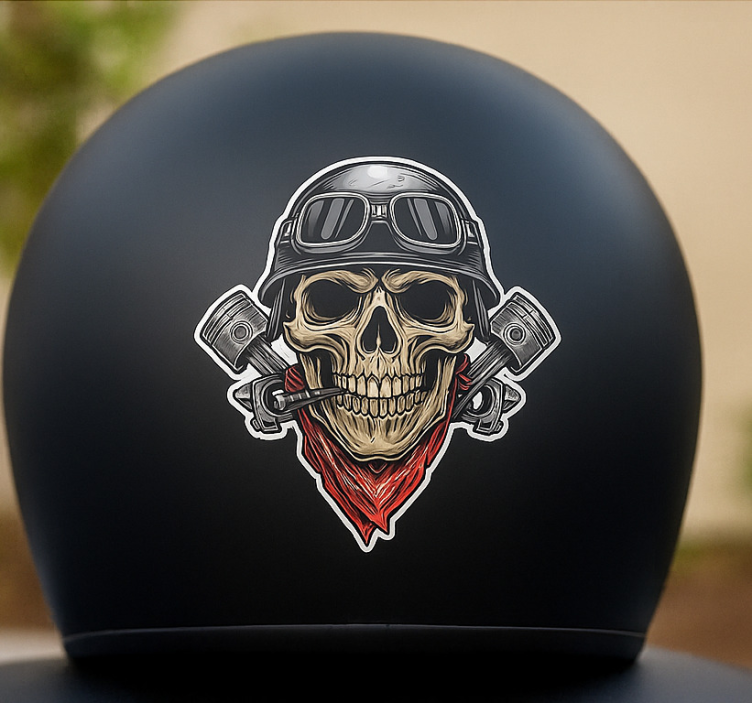 Motorbike skeleton illustration motorbike sticker - TenStickers