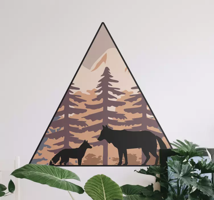 Mountain animal silhouettes sticker - TenStickers