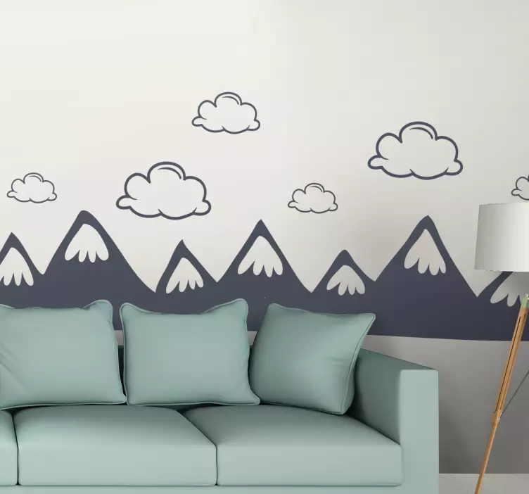 Mountainous Cloud Scene location sticker - TenStickers