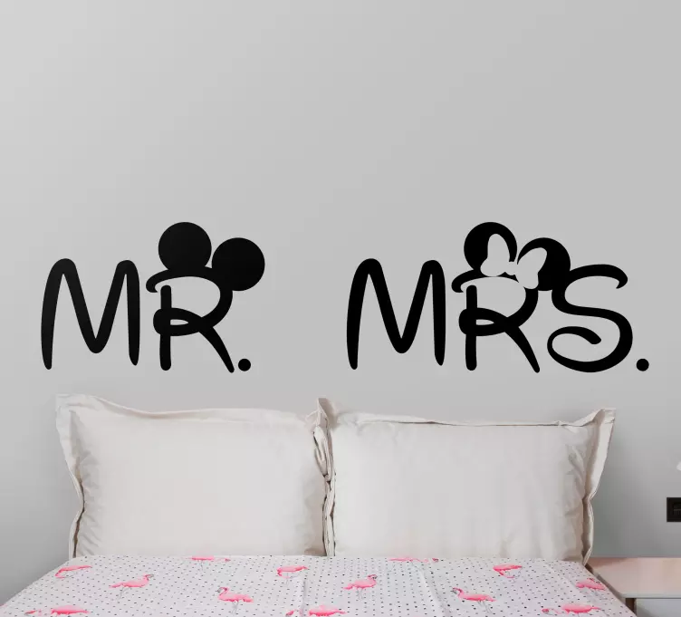 Mr and mrs headboard wall sticker - TenStickers