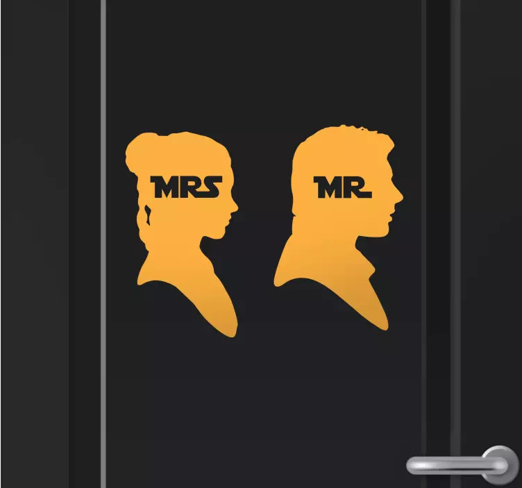 Mr & Mrs Star Wars Bathroom Stickers - TenStickers