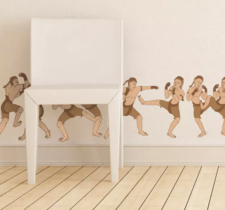 Muay Thai Border Wall Sticker - TenStickers