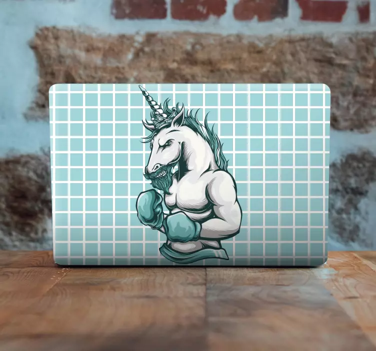Muscular Unicorn Boxer laptop skin - TenStickers