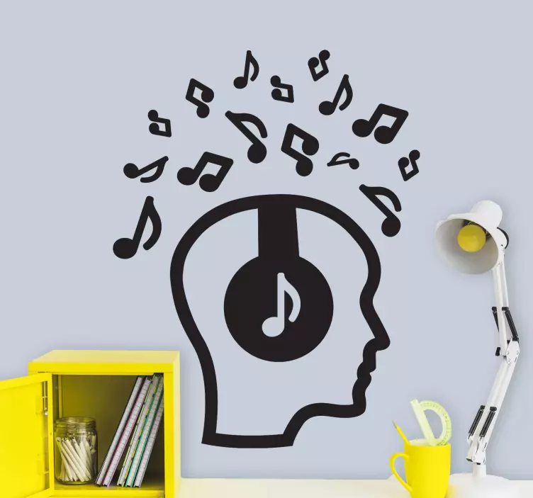 Music sticker musical head outline - TenStickers
