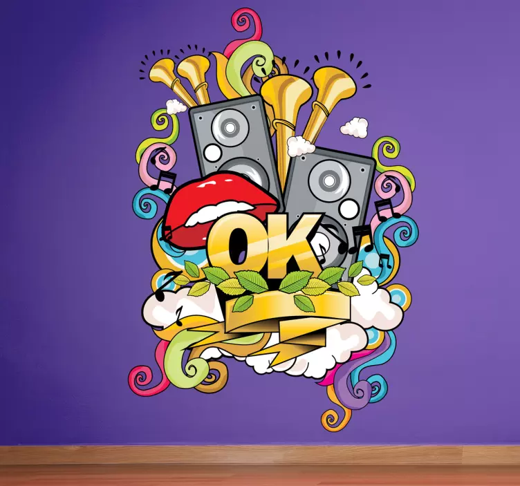 Musical Graffiti Wall Sticker - TenStickers