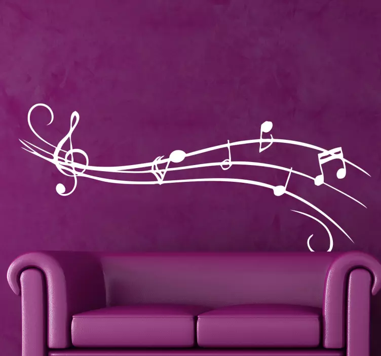 Musical Notes Living Room Wall Sticker - TenStickers