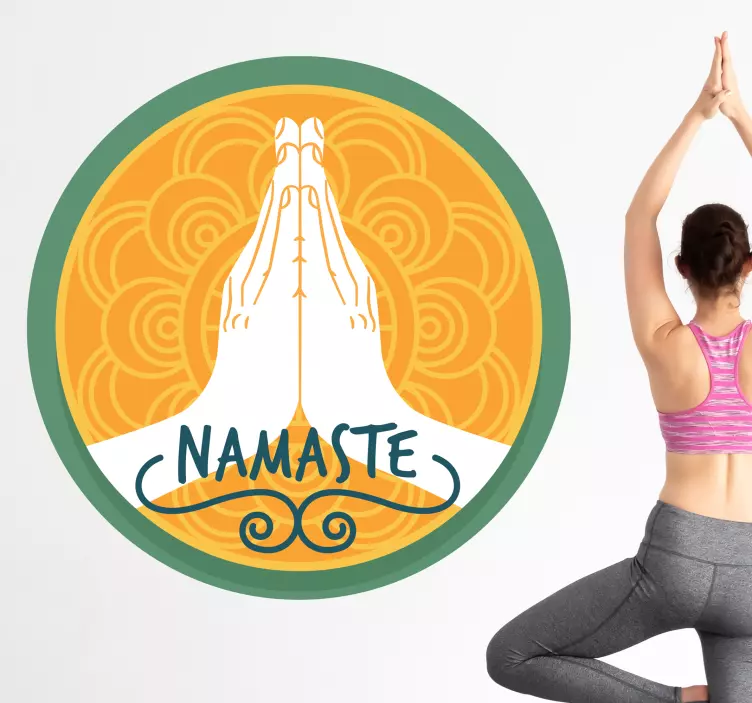 Namaste Orange  wall sticker - TenStickers