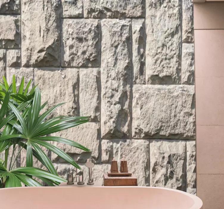 Natural stone motif wall decal for bathroom - TenStickers